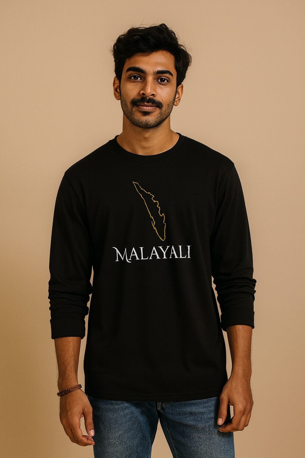 Malayalee Printed Full Sleeve T-Shirt – Premium Unisex Kerala Culture Tee