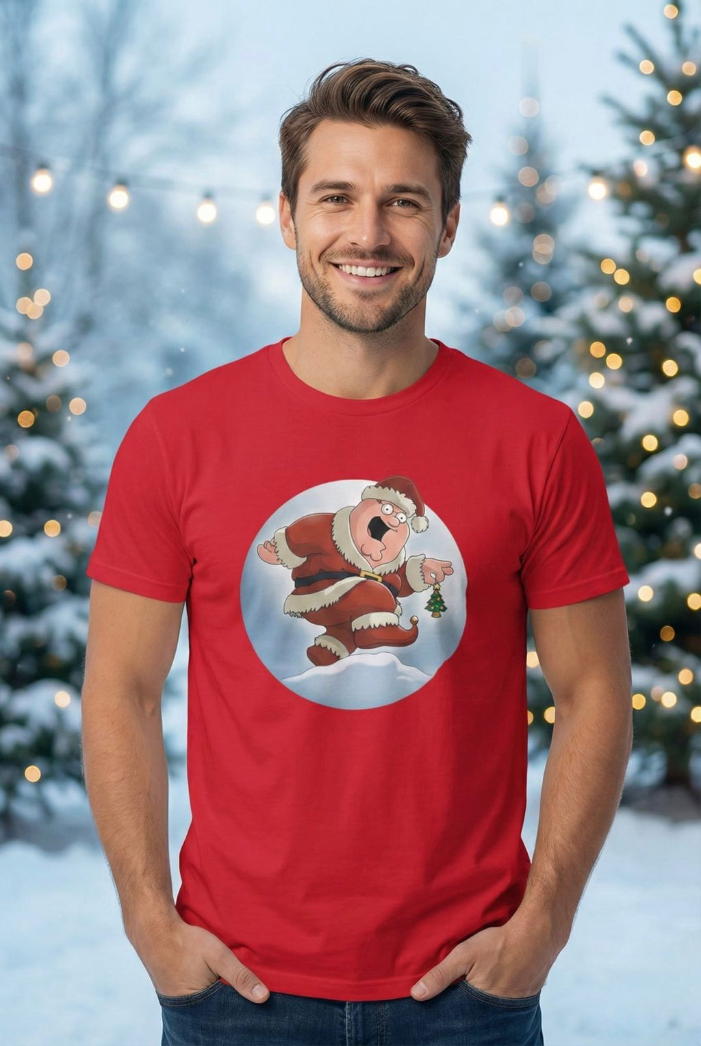 Santa Peter’s Christmas Chaos Tee – Funny Cartoon Santa T-Shirt for Holiday Vibes, Geek Humor & Festive Gifting