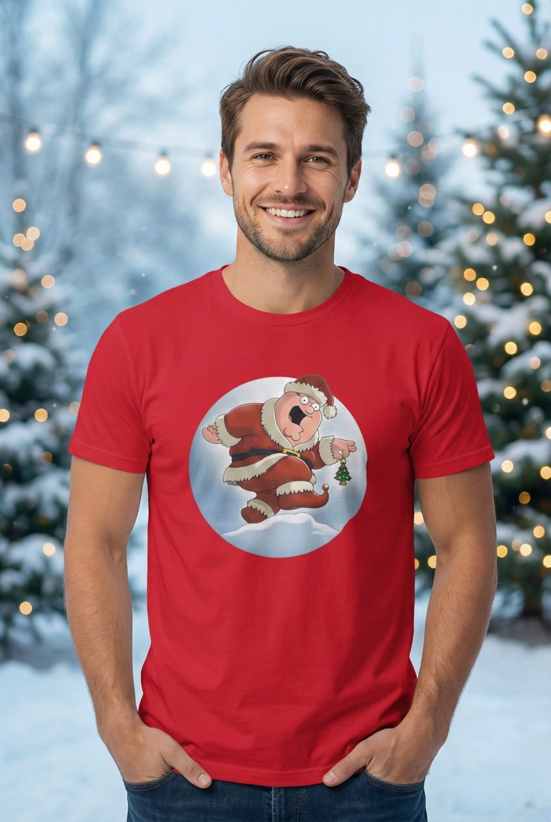 Santa Peter’s Christmas Chaos Tee – Funny Cartoon Santa T-Shirt for Holiday Vibes, Geek Humor & Festive Gifting