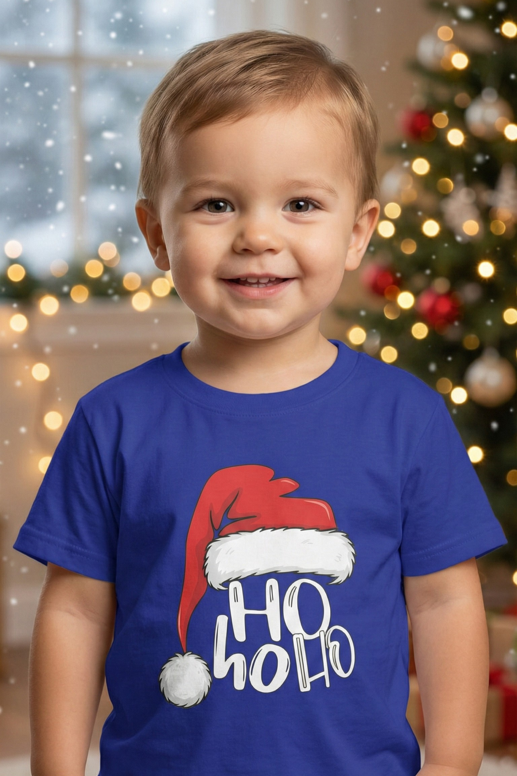 HO HO HO - Santa Hat - Funny Cartoon Santa Hat Toddlers T-Shirt for Holiday Vibes, Geek Humor & Festive Gifting