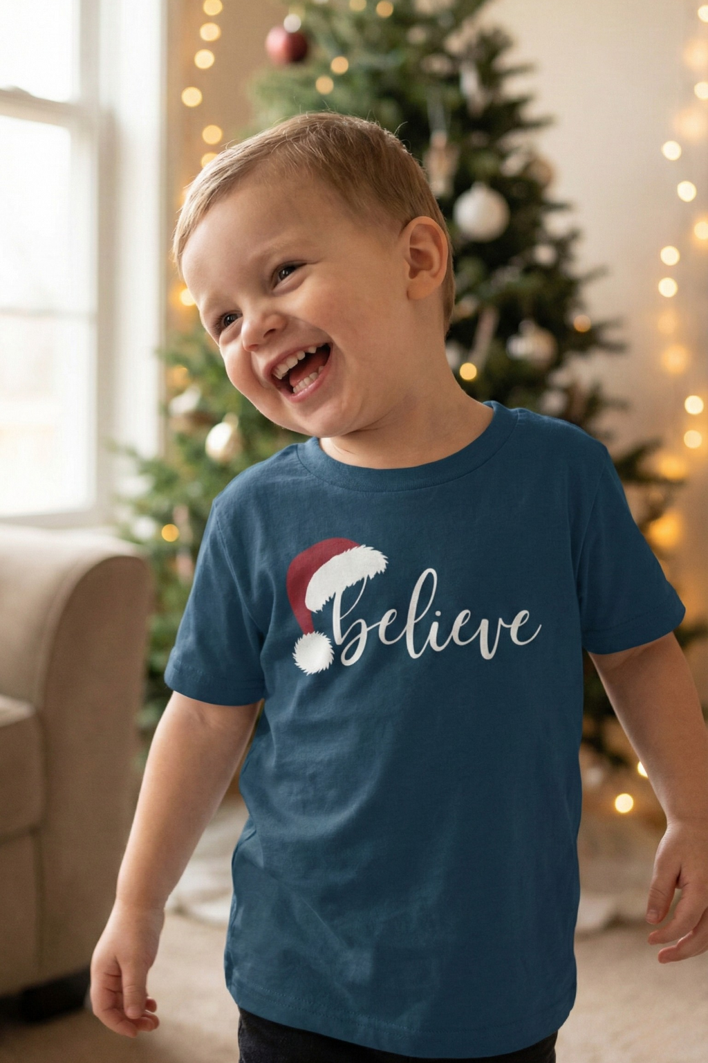 Believe in Christmas Magic – Festive Santa Hat Edition Toddlers T-Shirt