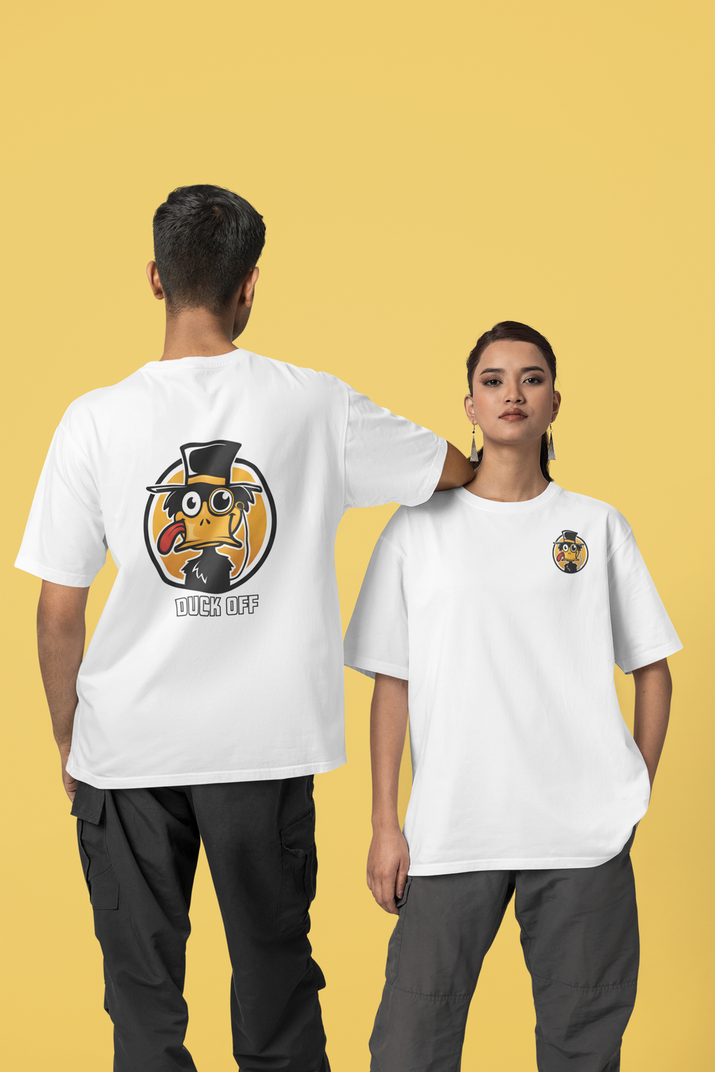 Duck Off – Unisex Premium Oversized T-Shirt | Funny Duck Attitude Graphic Tee